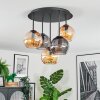 Koyoto Plafondlamp, Kogellampje 33 cm Amber, Rookkleurig, 5-lichts