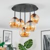 Koyoto Plafondlamp, Kogellampje 33 cm Amber, 5-lichts