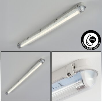 Ilena Plafondlamp voor buiten, Buitenlicht, Badkamerlamp, Bouw spotlight, Plafondlamp LED Grijs, 1-licht