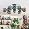 Koyoto Plafondlamp, Kogellampje 85 cm Blauw, Groen, Koperkleurig, 10-lichts