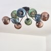 Koyoto Plafondlamp, Kogellampje 85 cm Blauw, Groen, Koperkleurig, 10-lichts