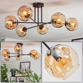 Ripoll Plafondlamp, Kogellampje Amber, 6-lichts