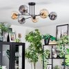 Ripoll Plafondlamp, Kogellampje Amber, Rookkleurig, 6-lichts