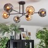 Ripoll Plafondlamp, Kogellampje Amber, Rookkleurig, 6-lichts