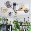 Ripoll Plafondlamp, Kogellampje Amber, Rookkleurig, 6-lichts