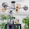 Ripoll Plafondlamp, Kogellampje Amber, Rookkleurig, 6-lichts