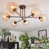 Koyoto Plafondlamp, Kogellampje 80 cm Amber, Duidelijk, 6-lichts