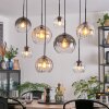 Koyoto Hanglamp, Kogellampje, Hanglamp Amber, Duidelijk, Rookkleurig, 8-lichts