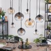 Koyoto Hanglamp, Kogellampje, Hanglamp Amber, Duidelijk, Rookkleurig, 8-lichts