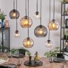 Koyoto Hanglamp, Kogellampje, Hanglamp Amber, Duidelijk, Rookkleurig, 8-lichts