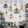 Koyoto Hanglamp, Kogellampje, Hanglamp Amber, Duidelijk, Rookkleurig, 8-lichts
