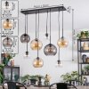 Koyoto Hanglamp, Kogellampje, Hanglamp Amber, Duidelijk, Rookkleurig, 8-lichts