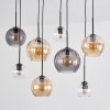 Koyoto Hanglamp, Kogellampje, Hanglamp Amber, Duidelijk, Rookkleurig, 8-lichts