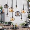 Koyoto Hanglamp, Kogellampje, Hanglamp Amber, Duidelijk, Rookkleurig, 8-lichts