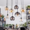 Koyoto Hanglamp, Kogellampje, Hanglamp Amber, Duidelijk, Rookkleurig, 8-lichts