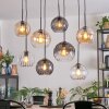 Koyoto Hanglamp, Kogellampje, Hanglamp Amber, Duidelijk, Rookkleurig, 8-lichts