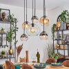 Koyoto Hanglamp, Kogellampje, Hanglamp Amber, Duidelijk, Rookkleurig, 6-lichts