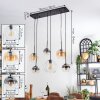 Koyoto Hanglamp, Kogellampje, Hanglamp Amber, Duidelijk, Rookkleurig, 6-lichts