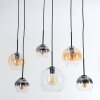 Koyoto Hanglamp, Kogellampje, Hanglamp Amber, Duidelijk, Rookkleurig, 6-lichts