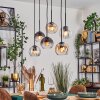 Koyoto Hanglamp, Kogellampje, Hanglamp Amber, Duidelijk, Rookkleurig, 6-lichts