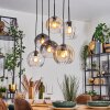 Koyoto Hanglamp, Kogellampje, Hanglamp Amber, Duidelijk, Rookkleurig, 6-lichts