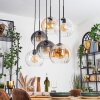 Koyoto Hanglamp, Kogellampje, Hanglamp Amber, Duidelijk, Rookkleurig, 6-lichts
