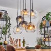 Koyoto Hanglamp, Kogellampje, Hanglamp Amber, Duidelijk, Rookkleurig, 6-lichts