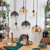 Koyoto Hanglamp, Kogellampje, Hanglamp Amber, Duidelijk, Rookkleurig, 6-lichts