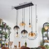 Koyoto Hanglamp, Kogellampje, Hanglamp Amber, Duidelijk, Rookkleurig, 6-lichts