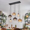 Koyoto Hanglamp, Kogellampje, Hanglamp Amber, Duidelijk, Rookkleurig, 6-lichts
