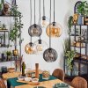 Koyoto Hanglamp, Kogellampje, Hanglamp Amber, Duidelijk, Rookkleurig, 6-lichts