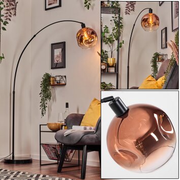 Ripoll Kogellampje, Staande lamp, Booglampen Zwart, 1-licht