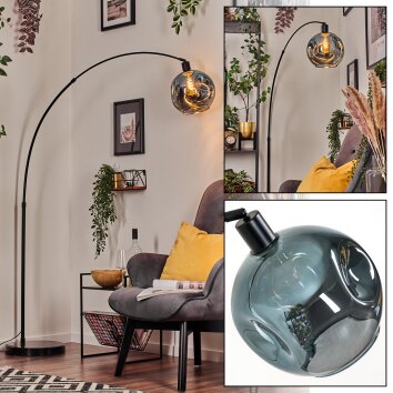 Ripoll Kogellampje, Staande lamp, Booglampen Zwart, 1-licht