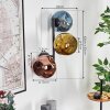 Ripoll Kogellampje, Wandlamp Blauw, Goud, Koperkleurig, 3-lichts
