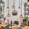 Koyoto Hanglamp, Kogellampje, Hanglamp Amber, Chroom, Duidelijk, Rookkleurig, 6-lichts