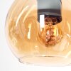 Koyoto Hanglamp, Kogellampje, Hanglamp Amber, Chroom, Duidelijk, Rookkleurig, 6-lichts