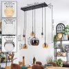 Koyoto Hanglamp, Kogellampje, Hanglamp Amber, Chroom, Duidelijk, Rookkleurig, 6-lichts