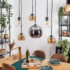 Koyoto Hanglamp, Kogellampje, Hanglamp Amber, Chroom, Duidelijk, Rookkleurig, 6-lichts