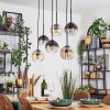 Koyoto Hanglamp, Kogellampje, Hanglamp Amber, Duidelijk, Rookkleurig, 6-lichts