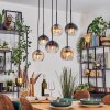 Koyoto Hanglamp, Kogellampje, Hanglamp Amber, Duidelijk, Rookkleurig, 6-lichts