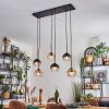 Koyoto Hanglamp, Kogellampje, Hanglamp Amber, Duidelijk, Rookkleurig, 6-lichts