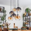 Koyoto Hanglamp, Kogellampje, Hanglamp Amber, Duidelijk, Rookkleurig, 6-lichts