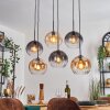 Koyoto Hanglamp, Kogellampje, Hanglamp Amber, Duidelijk, Rookkleurig, 6-lichts
