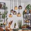 Koyoto Hanglamp, Kogellampje, Hanglamp Amber, Rookkleurig, 6-lichts