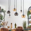 Koyoto Hanglamp, Kogellampje, Hanglamp Amber, Duidelijk, Rookkleurig, 6-lichts