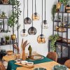 Koyoto Hanglamp, Kogellampje, Hanglamp Amber, Duidelijk, Rookkleurig, 6-lichts