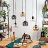 Koyoto Hanglamp, Kogellampje, Hanglamp Amber, Duidelijk, Rookkleurig, 6-lichts