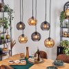 Koyoto Hanglamp, Kogellampje, Hanglamp Amber, Rookkleurig, 6-lichts