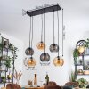 Koyoto Hanglamp, Kogellampje, Hanglamp Amber, Rookkleurig, 6-lichts