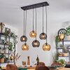 Koyoto Hanglamp, Kogellampje, Hanglamp Amber, Rookkleurig, 6-lichts